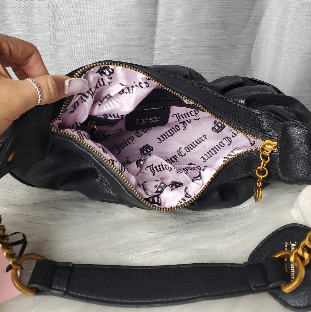 JUICY COUTURE Liquorice Black Juicy Romance Hobo Shoulder Bag - Picture 4 of 10